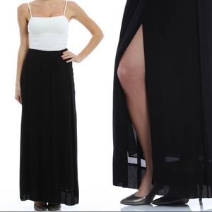 Isabel Marant Etoile Sz 38 Black Kelsey Wrap Around Chiffon Maxi Long Skirt